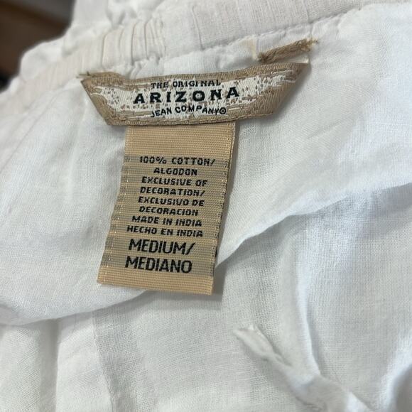 Vintage Floral Embroidery Tier Mini Skirt White 100% Cotton Ruffles Medium - Picture 7 of 8